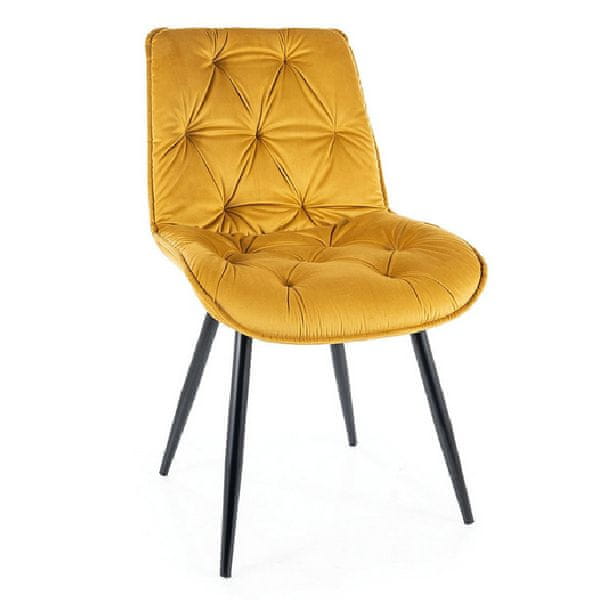 Veneti Moderná stolička LUSINE - čierna / žltá